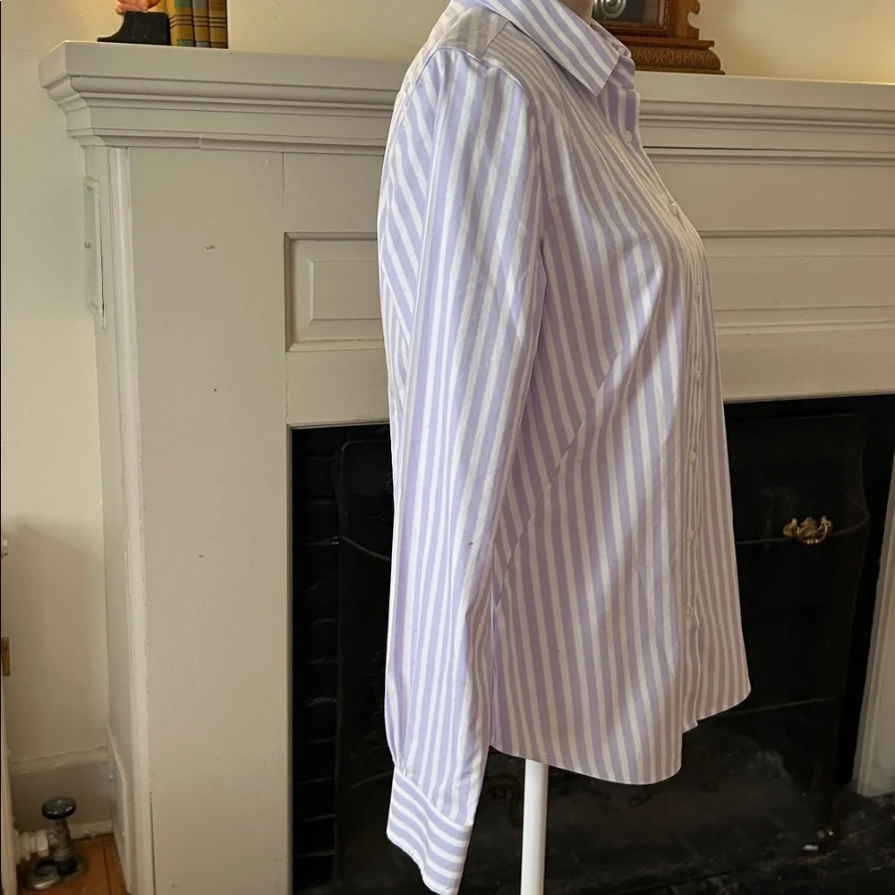 Brooks Brothers Lavender and White Striped Fitted Shirt - Picture 3 of 6